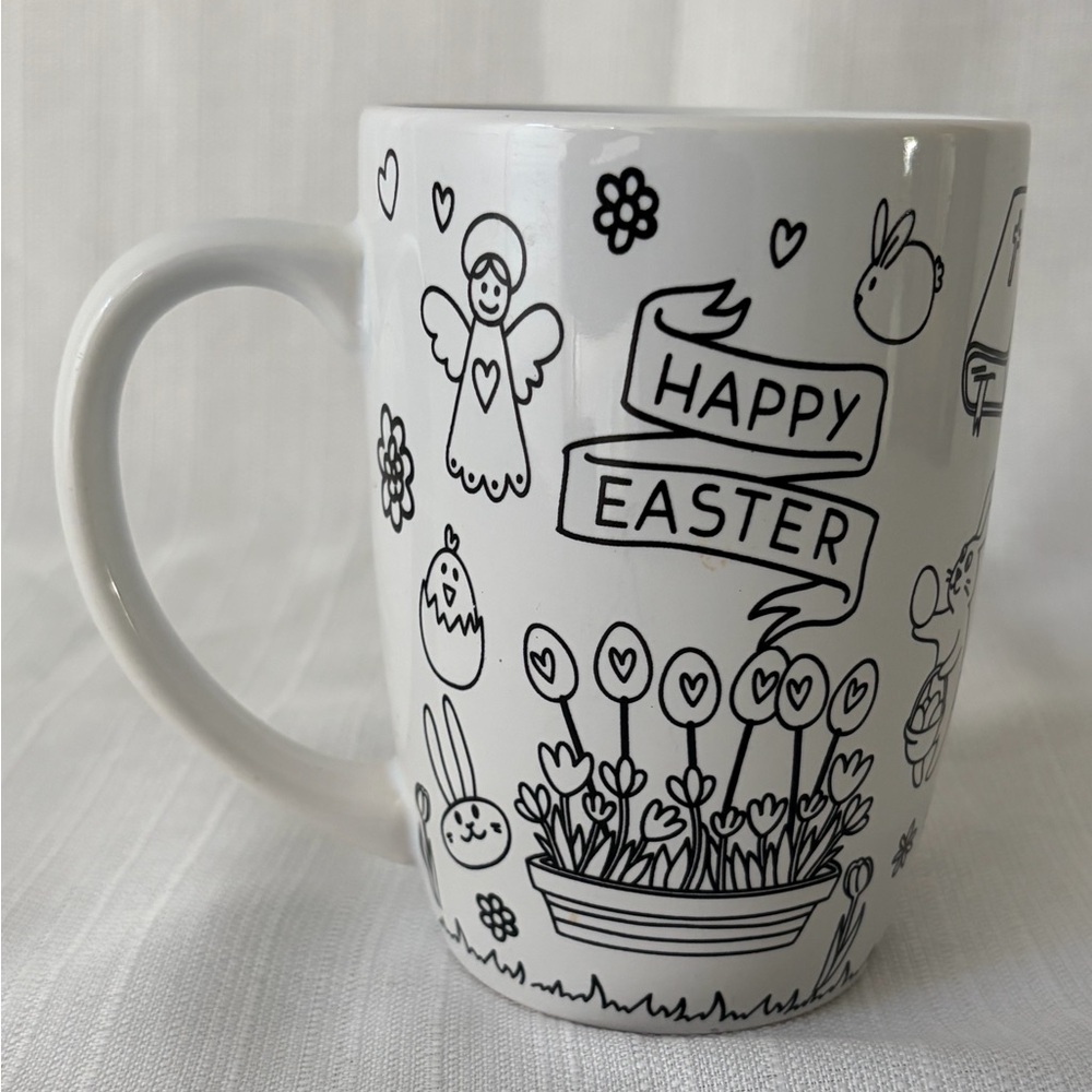 Happy Easter Ceramic Mug Bunny Angel Religious Spring Coffee Cup(B153)